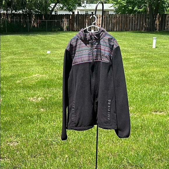 Fila Sport Women's Black Zip-up Fleece Jacket Size Large EUC - Picture 1 of 11